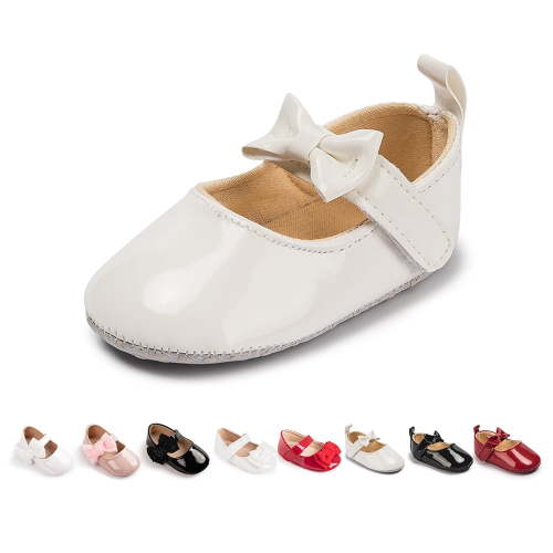 Bonario Baby Girls Shoes Infant Mary Jane Dress Bowknot Princess Crib Flats for Newborn First Walkers 3-18 Months