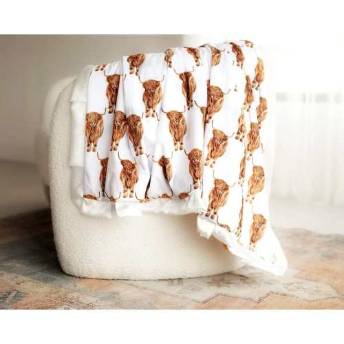Highland Cow Plush Blanket (Infant Size 36x30) use code for discount