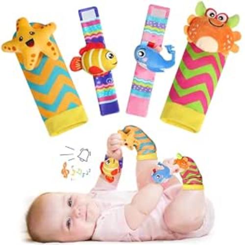 URMYWO Wrist Rattles for Baby, Rattle Socks, Baby Toys for 0-12 Months