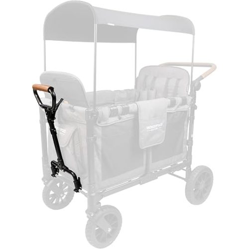 WONDERFOLD Stroller Wagon Pull Handle Featuring Vegan Leather Cover for Comfortable Grip, Three Adjustable Heights, and Carriage Attachment Buckle (Compatible with W-Series Models Only)