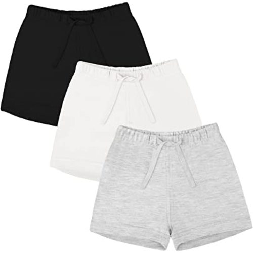 Ruisita 3 Pack Unisex-baby Shorts Baby Cotton Short with Drawstring Soild Color Shorts for Toddler Kids