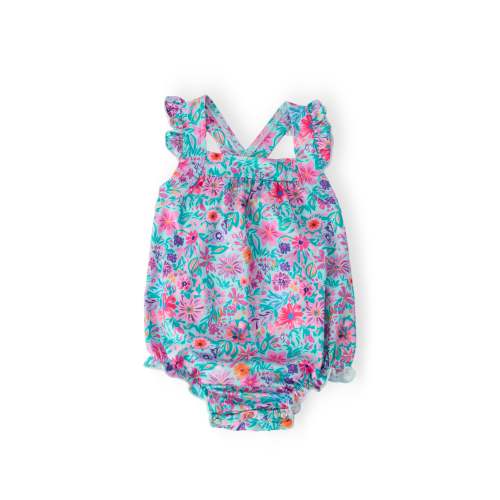 Tropical Garden Ruffle Cross Back Romper