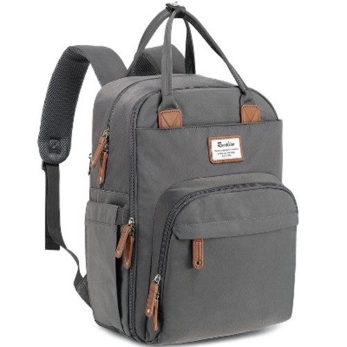 Ruvalino Large Diaper Bag Backpack, Multifunction Baby Changing Travel Bag with Insulated Pockets, Waterproof Backpack for Moms & Dads - Iron Gray