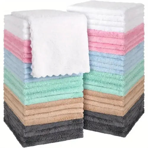 ultra soft washcloths 20 microfiber 10 x 10 inches absorbent and quick drying coral velvet washcloth versatile wash cloth for bathroom hotel and gym | temu Temu