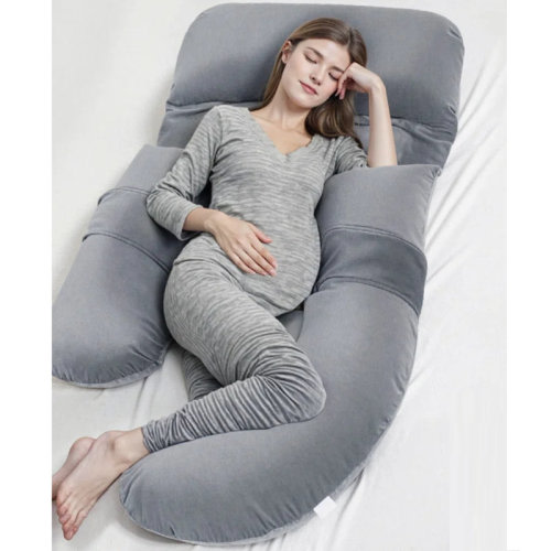 Alwyn Home Pregnancy Pillow, Full Body Maternity Pillow For Side Sleeping, With Adjustable Wedge Pillow, Washable | Wayfair
