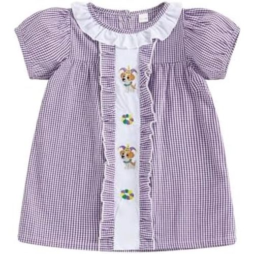 Mardi Gras Baby Girl Smock