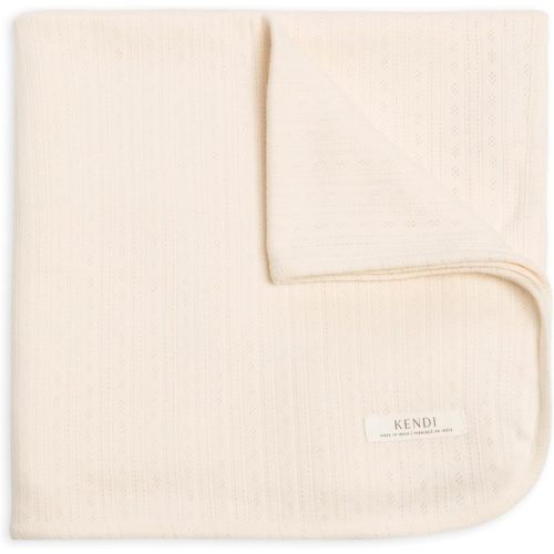 Colored Organics Kendi Baby Organic Cotton Swaddle - Infant Receiving Blanket - Ivory Brushed Pointelle