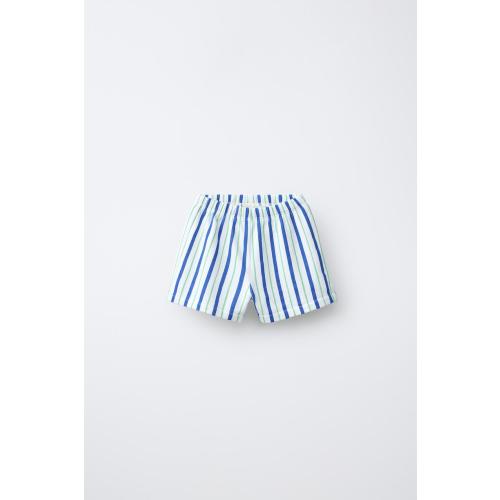 STRIPED PLUSH SHORTS - White | ZARA United States