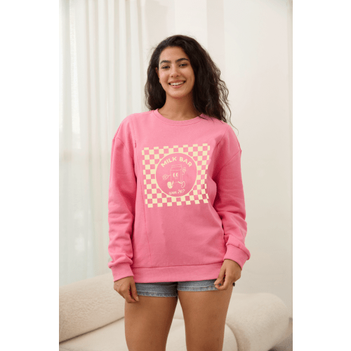 Checkered Milk Carton Nursing Sweatshirt