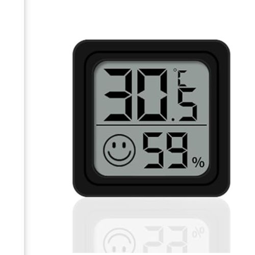 Black LCD Indoor Temperature & Humidity Monitor