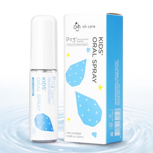 oh care Mouth Spray for Kids Toddler Toothpaste Helper Fluoride Free Baby Toothpaste Cavity Protection Oral Care with Natural P113+ Antibacterial Peptide for Newborns to Age 12(Flavor Free)