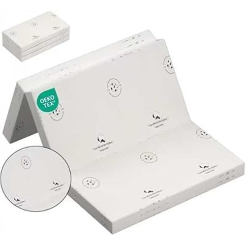 Pack and Play Mattress Topper - 38" x 26", Soft Firm Premium Foam Pack N Play Mattresses Pad, Odorless Breathable Comfort Baby Foam Portable Playpen Mattresses (Tri-fold Cotton, 38*26*1.5 In)