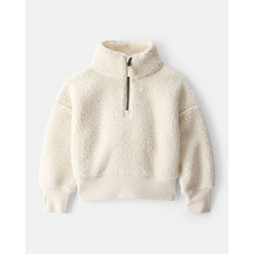 Toddler Girl Sherpa Quarter-Zip Pullover Sweatshirt - Cream - Carter's | Carter's