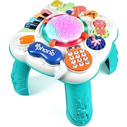 Tuko Baby Toys 6 to 12 Months,Activity Table Toy for Toddlers (Size: 11.8 x 11.8 x 12.2 inches)