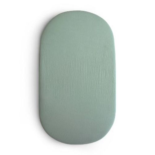 Mushie Extra Soft Muslin Bassinet Crib Sheet - Roman Green