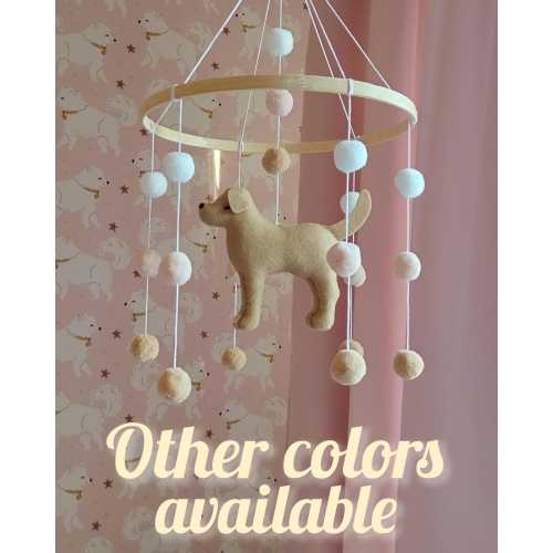 Dog Baby Mobile, Labrador Mobile Nursery, Golden Retriever Mobile, Puppy Crib Mobile, Labrador Nursery Decor, Labrador Baby Shower gift,P004
