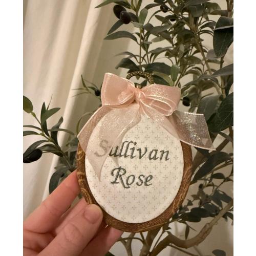 Custom Name Embroidery Hoop to match month milestone| Neutral Nursery Decor | Custom Baby Announcement | Baby Shower Gift | Monogrammed Gift