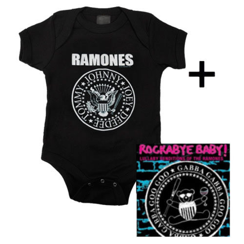 Cadeauset Ramones Baby Romper Logo & Ramones CD | LittleRockStore | Rock clothing