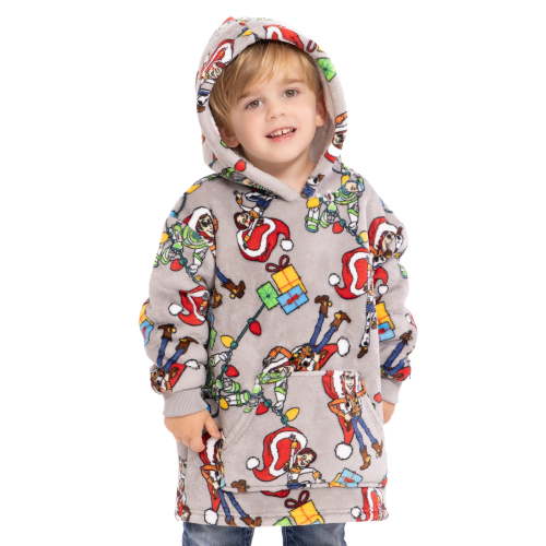 Toy Story Holiday Toddler Boys Cozy Plush Hoodie with Faux Shearling Lining, Sizes 12M-5T