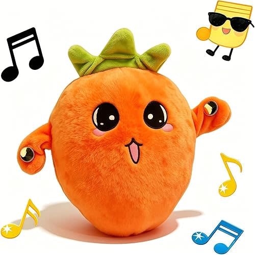 Baby Musical Sensory Toy,nteractive Musical Plush Toy with Sounds,Sensory Activity Learning Educational Kid Toy,Fun Christmas and Birthday Gifts Suitable for Multiplayer interaction (Orange Radish)