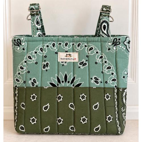 Stroller Caddy Bag – Handmade Quilted Bandanna Walker & Wheelchair Organizer – Made to Order