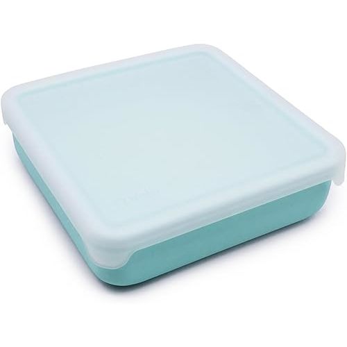 melii 100% Silicone Reusable Sandwich Container, Great for Lunch, Snacks and More! Easy to Open and Close Lid, Dishwasher safe, BPA Free - Blue