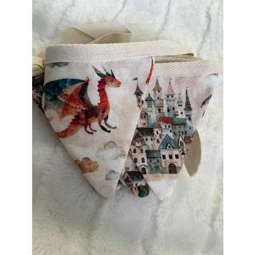 Dragon Castle  Bunting Decor Flag