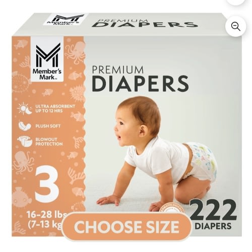 Member's Mark Premium Baby Diapers, Size 3 - Samsclub.com