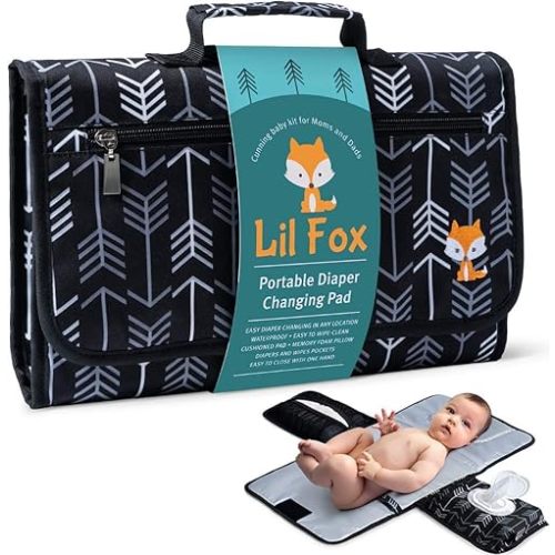 Portable Changing Pad - Waterproof Travel Baby Diaper Changing Pad, Mat Foldable, Wipes Pocket, Gifts