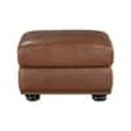 Lazzara Beven Camel Brown Leather Rectangle Ottoman 9270BR-4
