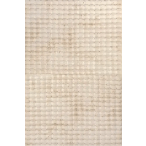 Ivana Checkered Plush Cloud Washable Rug | Beige