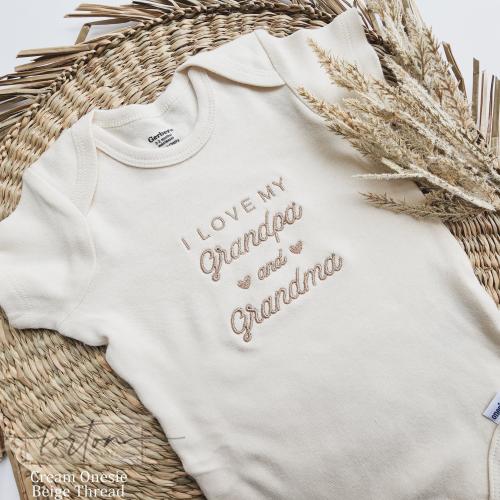 Embroidered Grandpa and Grandma Baby ONESIES® brand Cute I Love My Grandma and Grandpa ONESIES® brand, Custom Onesie® Grandparents 3-6 months