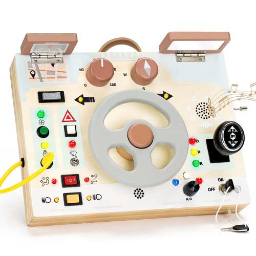 Montessori Busy Board | Wooden Sensory Travel Toy for 1-3 Years – Joyreal