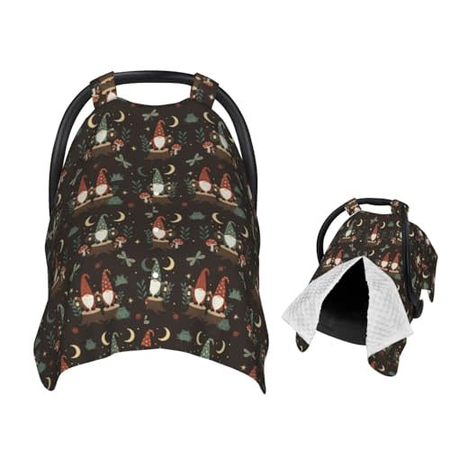 Gnome Frog Mushrooms Baby Car Seat Canopy Nursing Cover for Newborn Car Seat Breastfeeding Covers Blanket Newborn Shower Gift