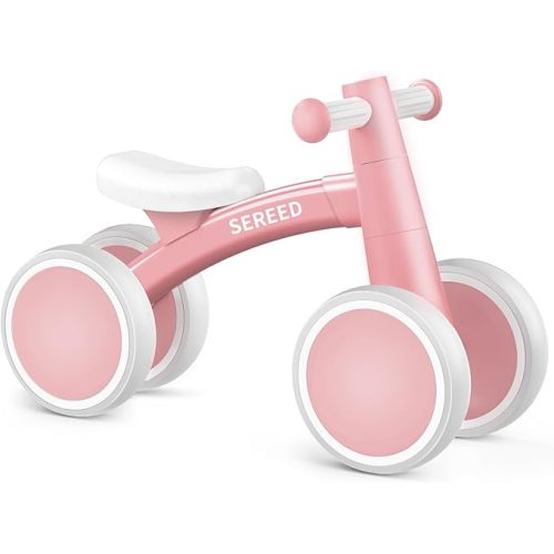 SEREED Baby Balance Bike for 1 Year Old Boys Girls 12-24 Month Toddler Balance Bike, 4 Wheels Toddler First Bike, First Birthday Gifts