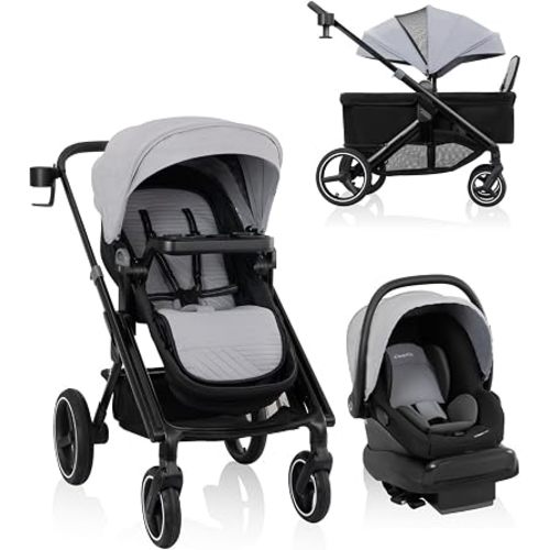 Evenflo Transformer Stroller to Wagon Travel System w/LiteMax NXT Car Seat