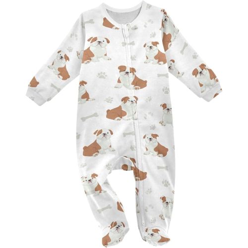 SHJI Baby One-Piece Footies Long Sleeve Rompers Pajamas Zip Front Pjs for Boys Girls kids