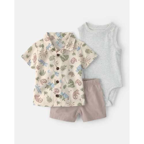 Baby Boy 3-Piece Desert Short-Sleeve Top & Short Set | Carter's