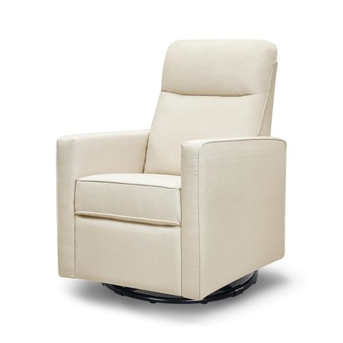 Davinci Gabby Pillowback Swivel Glider in Beach, Greenguard Gold & CertiPUR-US Certified