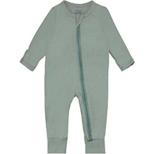 GUISBY Bamboo Baby Rompers, Footless Pajamas 2 Way Zipper Long Sleeve Sleeper
