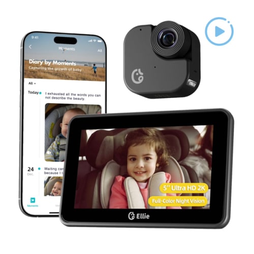 Ellie Baby Car Monitor, 5-Inch 1080P LCD Monitor, Baby Car Monitor Camera