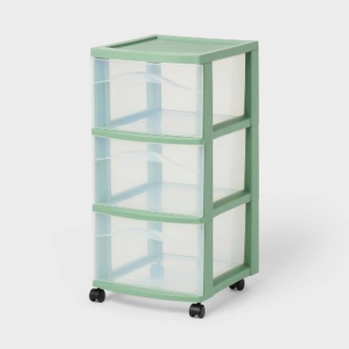 3 Drawer Medium Cart Versatile Green - Brightroom™