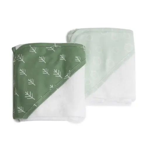 Bubba Nordic 2 Pack Hooded Towel Avocado/Forest | Baby Bunting AU