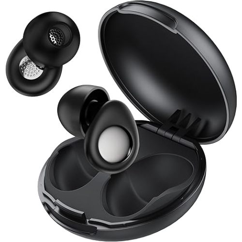 Ear Plugs for Sleeping Noise Cancelling, 45dB Earplugs for Noise Reduction, Reusable Noise Cancelling Ear Plugs Hearing Protection for Focus/Study/Work/Concert, Silicone Earplugs with Case & 8 Eartips