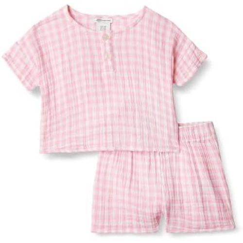 Amazon Essentials x Sofia Grainge Unisex Toddlers' and Babies Cotton Gauze Shirt & Shorts Play Set