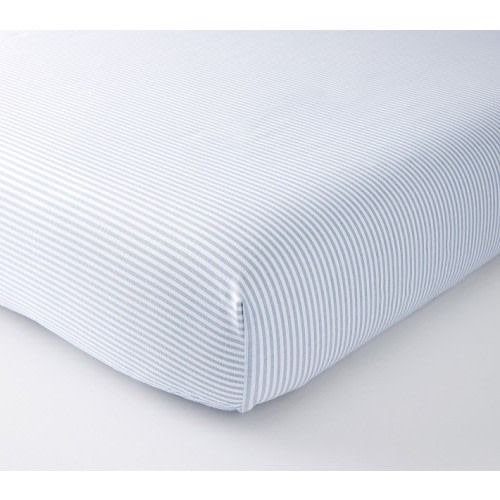 Oxford Stripe Organic Crib Fitted Sheet