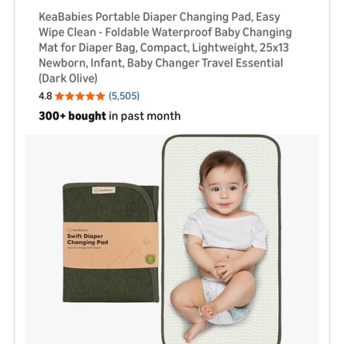 Amazon.com: KeaBabies Portable Diaper Changing Pad, Easy Wipe Clean - Foldable Waterproof Baby Changing Mat for Diaper Bag, Compact, Lightweight, 25x13 Newborn, Infant, Baby Changer Travel Essential (Black Geo)