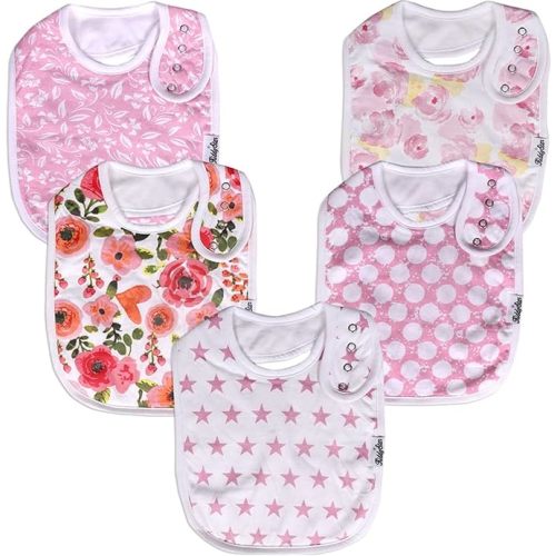 Drool Bibs for Babies – Organic, Unisex, Soft Absorbent Teething Bibs with Adjustable Snaps