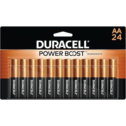 Duracell Coppertop Double AA Batteries with Power Boost Ingredients, 24 Count (Pack of 1) Long-lasting Alkaline Double AA Battery for Household and Office Devices