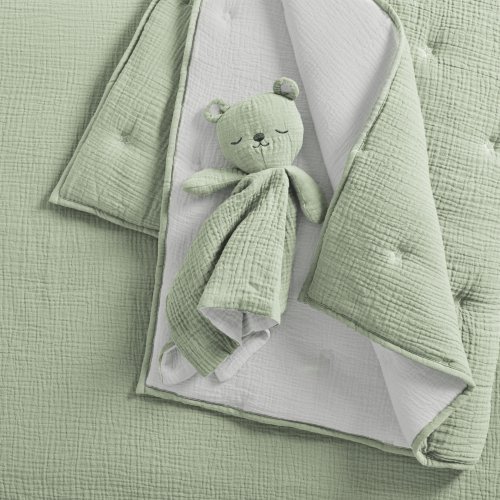 Cloud Muslin Sage/WHite 5pc Bedding Set - Levtex Baby